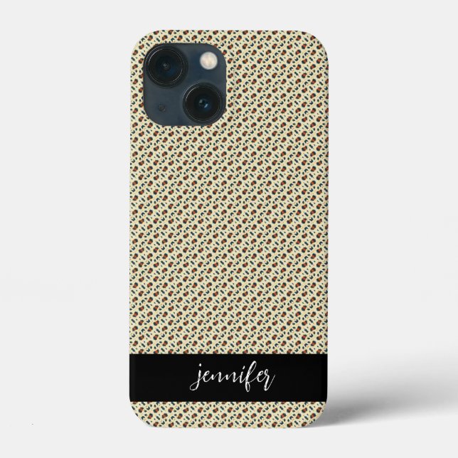 Benutzerdefinierter Name Leopard-Hautmuster Case-Mate iPhone Hülle (Rückseite)