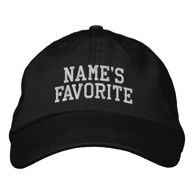 Benutzerdefinierter Name Lieblingstext Geburtstags Bestickte Baseballkappe (Vorderseite)