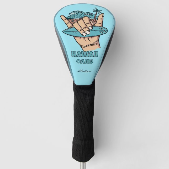 Benutzerdefinierter Name & Location Surf Shaka Golf Headcover (Vorderseite)