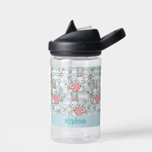 Benutzerdefinierter Name Love Bunnies Muster Trinkflasche