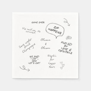 Benutzerdefinierter Name, lustige Liebesnotiz Hand Serviette