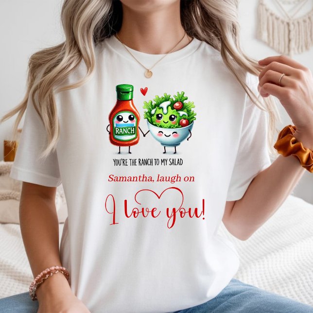 Benutzerdefinierter Name Lustiges Lebensmittel Fra T-Shirt (Custom Name Funny Food Women Tee Romantic Valentine)