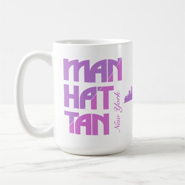 Benutzerdefinierter Name Manhattan New York Kaffeetasse (Links)