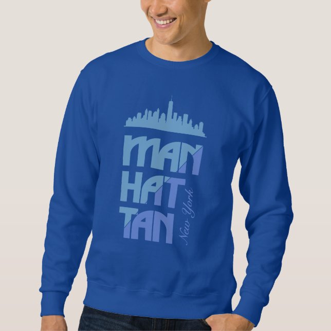 Benutzerdefinierter Name Manhattan New York Sweatshirt (Vorderseite)