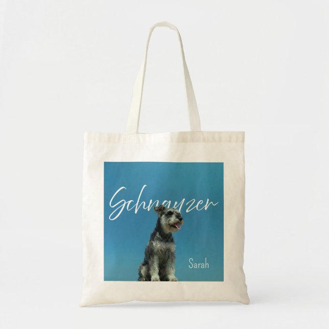 Benutzerdefinierter Name Miniature Schnauzer Hunde Tragetasche (Vorne)