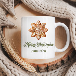 Benutzerdefinierter Name Minimalistischer Weihnach Kaffeetasse