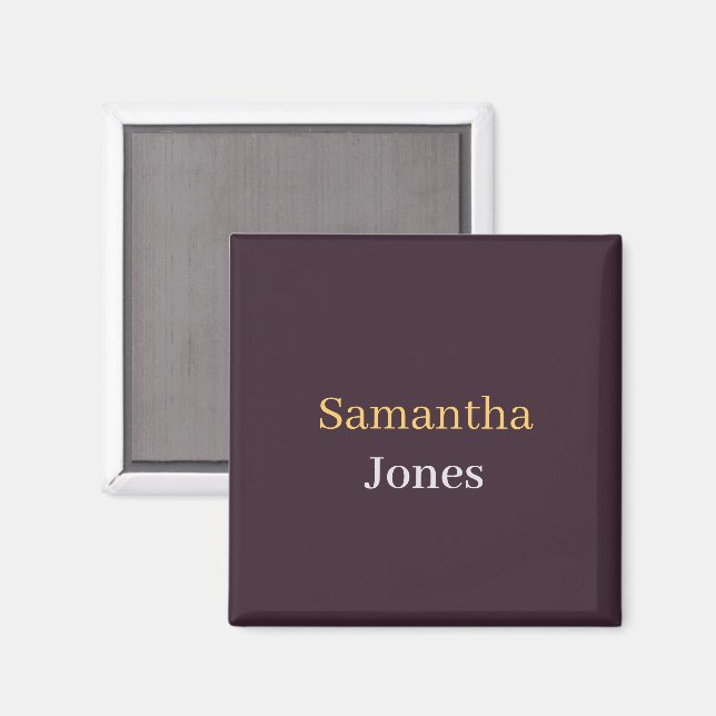 Benutzerdefinierter Name minimalistisches modernes Magnet (Vorderseite/Rückseite)