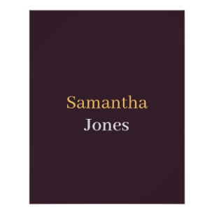 Benutzerdefinierter Name minimalistisches modernes Poster