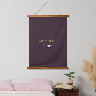 Benutzerdefinierter Name minimalistisches modernes Wandteppich Mit Holzrahmen