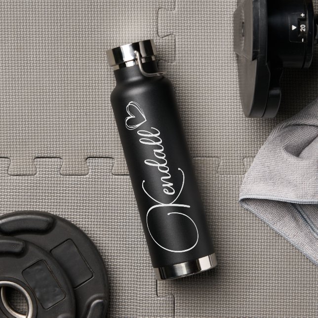 Benutzerdefinierter Name mit Herz Trinkflasche (Fitnessstudio (gedreht))