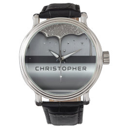 Benutzerdefinierter Name mit tropfendem flüssigem  Armbanduhr