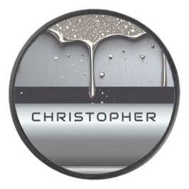 Benutzerdefinierter Name mit tropfendem flüssigem  Eishockey Puck