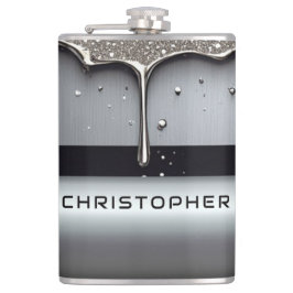 Benutzerdefinierter Name mit tropfendem flüssigem  Flachmann