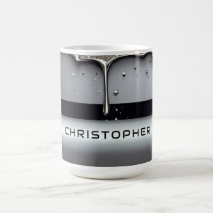 Benutzerdefinierter Name mit tropfendem flüssigem  Kaffeetasse
