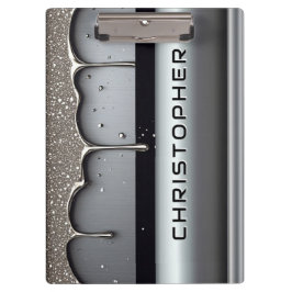 Benutzerdefinierter Name mit tropfendem flüssigem  Klemmbrett