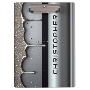 Benutzerdefinierter Name mit tropfendem flüssigem  Klemmbrett