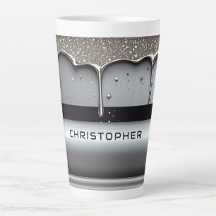 Benutzerdefinierter Name mit tropfendem flüssigem Milchtasse