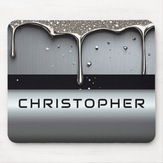 Benutzerdefinierter Name mit tropfendem flüssigem  Mousepad (Vorne)