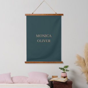 Benutzerdefinierter Name modern minimalistischer P Wandteppich Mit Holzrahmen