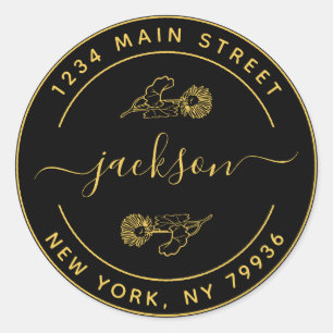 Benutzerdefinierter Name Moderne runde Rücksendead Runder Aufkleber