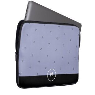 Benutzerdefinierter Name Monogramm einfache blaue  Laptopschutzhülle