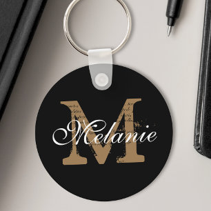 Benutzerdefinierter Name Monogramm Hübsch Elegant Schlüsselanhänger