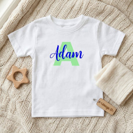 Benutzerdefinierter Name + Monogramm (Süßes Gesche Baby T-shirt