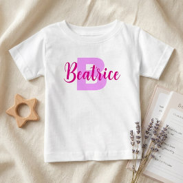 Benutzerdefinierter Name + Monogramm (Süßes Mädche Baby T-shirt