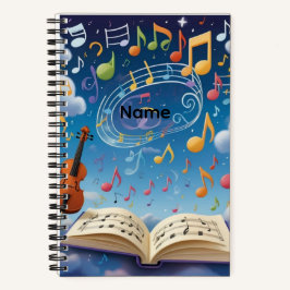 Benutzerdefinierter Name Musiknoten Notizbuch