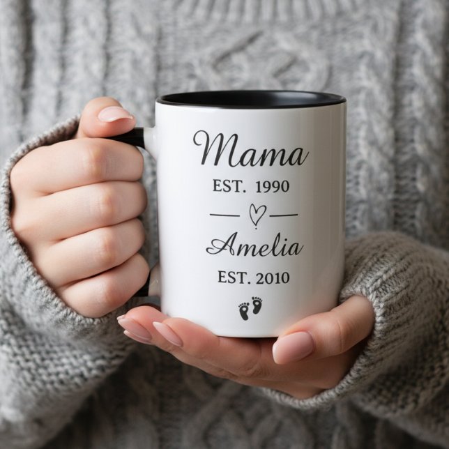 Benutzerdefinierter Name Muttertagsgeschenk | Mama Tasse (Personalized Mama Established Mug | Custom Name Mother's Day Gift | New Mom Gift)