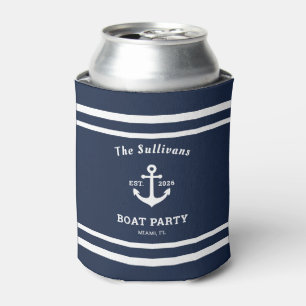 Benutzerdefinierter Name Navy-Anker-Boot-Party-Wie Dosenkühler