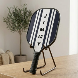 Benutzerdefinierter Name Navy Blau Streifen Pickleball Schläger
