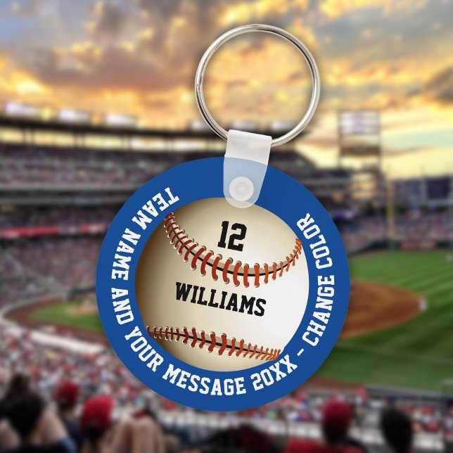 Benutzerdefinierter Name, Nummer, Teamname Basebal Schlüsselanhänger (Custom Name Number Team Name Baseball Keychain)