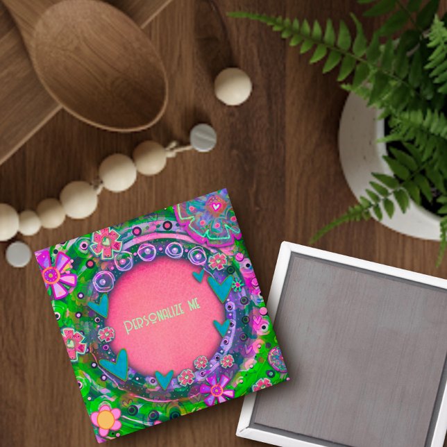 Benutzerdefinierter Name oder Hübsch rosa, grüne B Magnet (Von Creator hochgeladen)