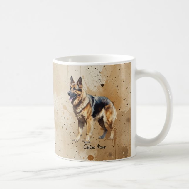 Benutzerdefinierter Name oder Text Deutscher Schäf Kaffeetasse (Rechts)