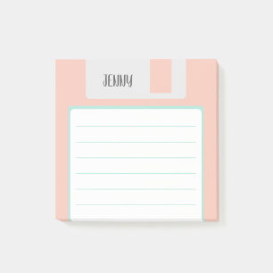 Benutzerdefinierter Name Pastell-Floppydisk, Y2K-Ä Post-it Klebezettel