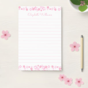 Benutzerdefinierter Name Pinke japanische Kirschbl Post-it Klebezettel
