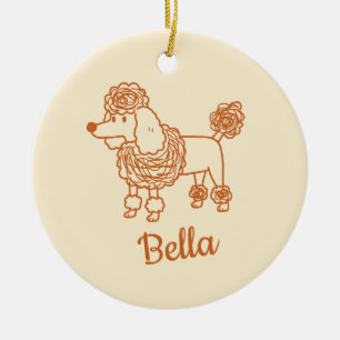 Benutzerdefinierter Name Poodle-Schmuck – Handgeze Keramik Ornament