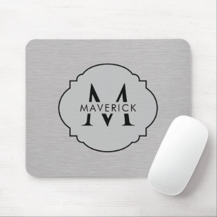 Benutzerdefinierter Name Premium Gebürstete Silber Mousepad