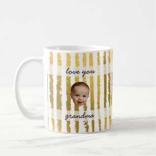 Benutzerdefinierter Name Preppy Gold gestreifter B Kaffeetasse