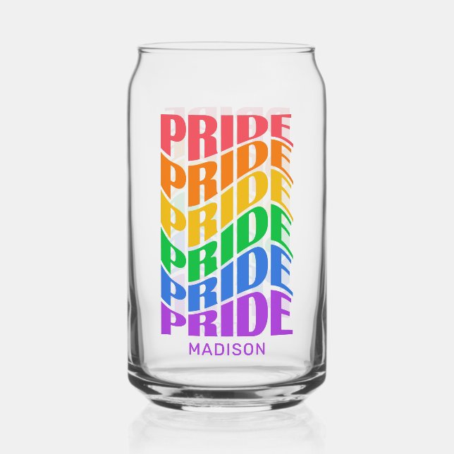 Benutzerdefinierter Name Pride Dosenglas (Vorderseite)
