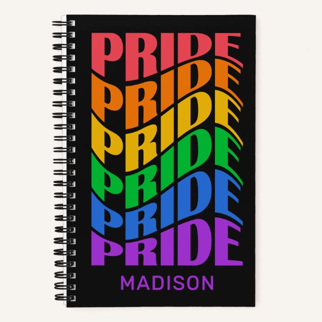 Benutzerdefinierter Name Pride Notizbuch (Vorderseite)