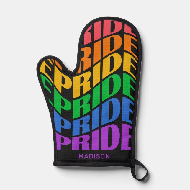 Benutzerdefinierter Name Pride Ofenhandschuh (Vorderseite)