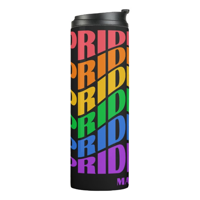 Benutzerdefinierter Name Pride Thermosbecher (Nach links gedreht)