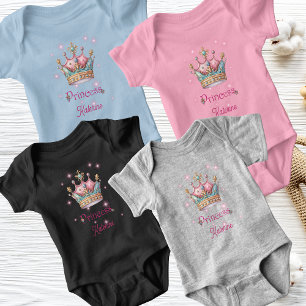 Benutzerdefinierter Name Prinzessinnenkrone Baby Strampler