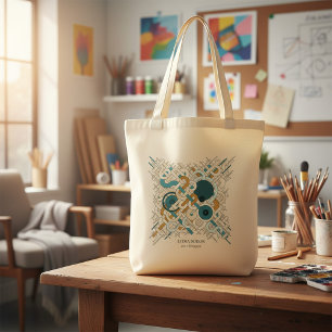 Benutzerdefinierter Name & QR-Code Business-Tote Tragetasche