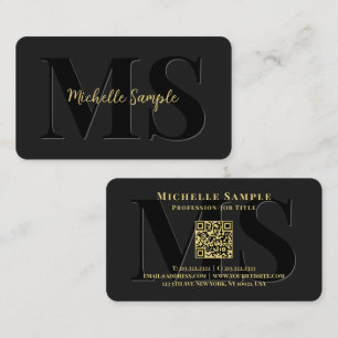 Benutzerdefinierter Name QR Code Luxury Gold Calli Visitenkarte