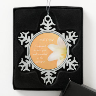Benutzerdefinierter Name, RCIA feiern Herzlichen G Schneeflocken Zinn-Ornament