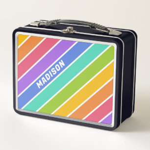 Benutzerdefinierter Name Regenbogenfarben Metall Brotdose