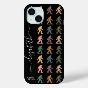 Benutzerdefinierter Name Retro Bigfoot Wald Kunst  Case-Mate iPhone Hülle